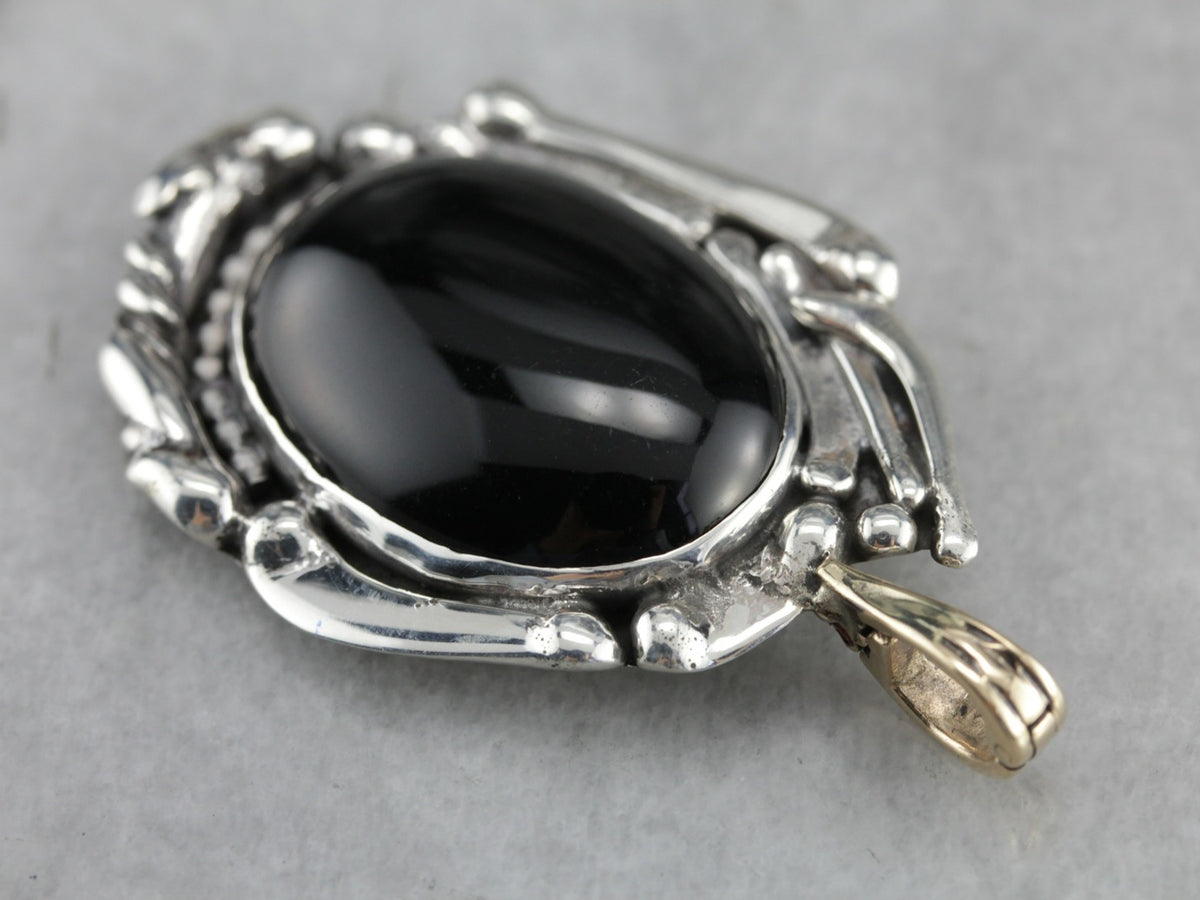 Mix Metal Black Onyx Pendant