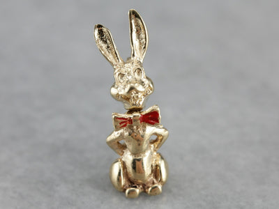 Vintage Enameled Rabbit Charm