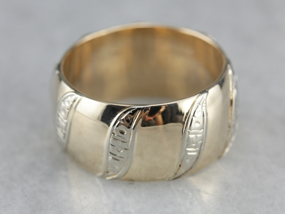 Vintage Two Tone Wedding Band