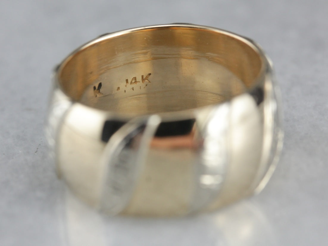 Vintage Two Tone Wedding Band