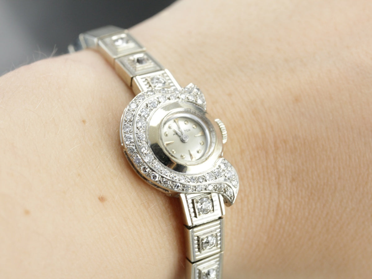 Vintage Diamond Hamilton Ladies Wrist Watch