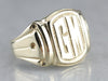 Men's "GM" Yellow Gold Signet Ring