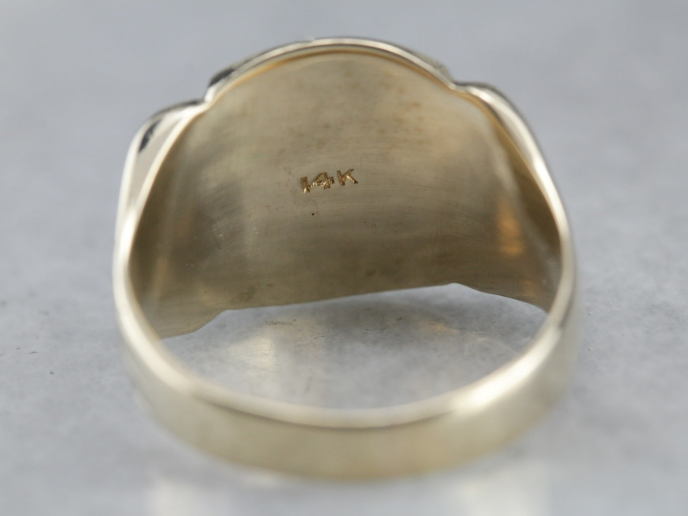 Men's "GM" Yellow Gold Signet Ring