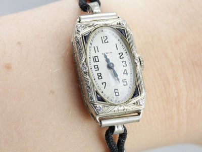 Art Deco Diamond Elgin Wrist Watch