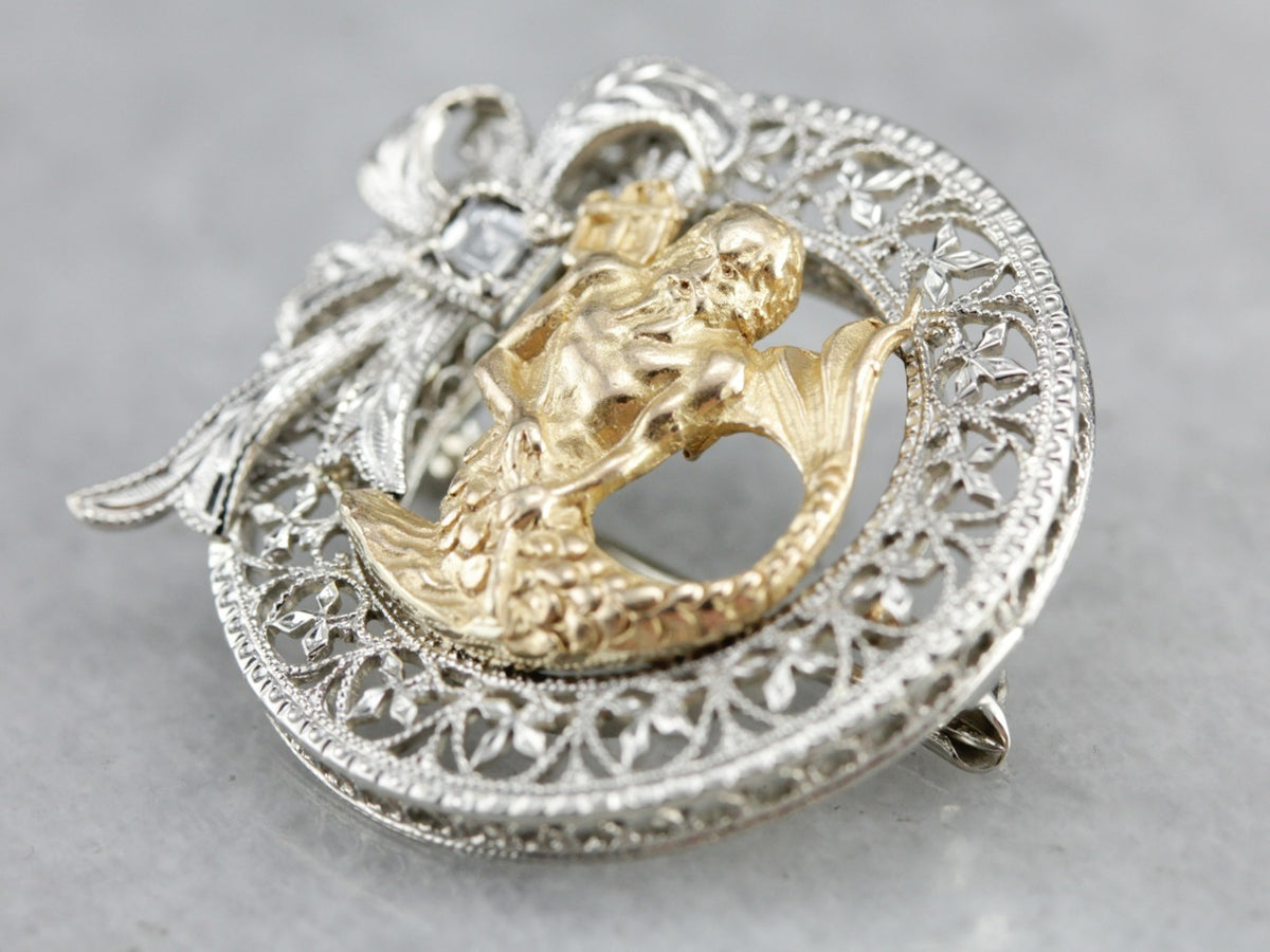 Diamond Poseidon Circle Pin