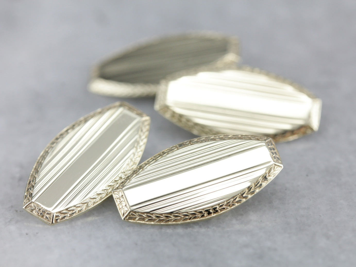 Art Nouveau Etched Gold Cufflinks