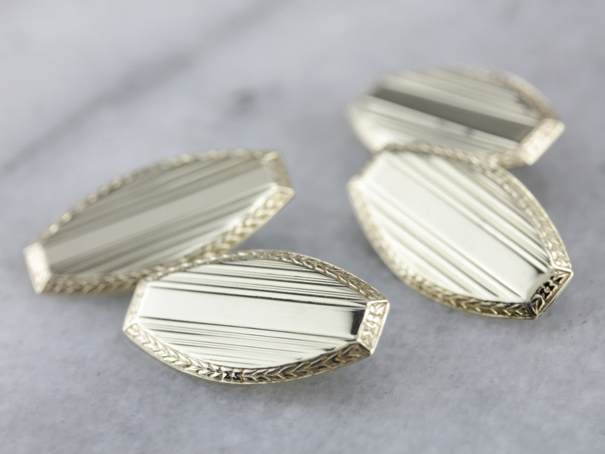 Gemelos de oro grabados Art Nouveau