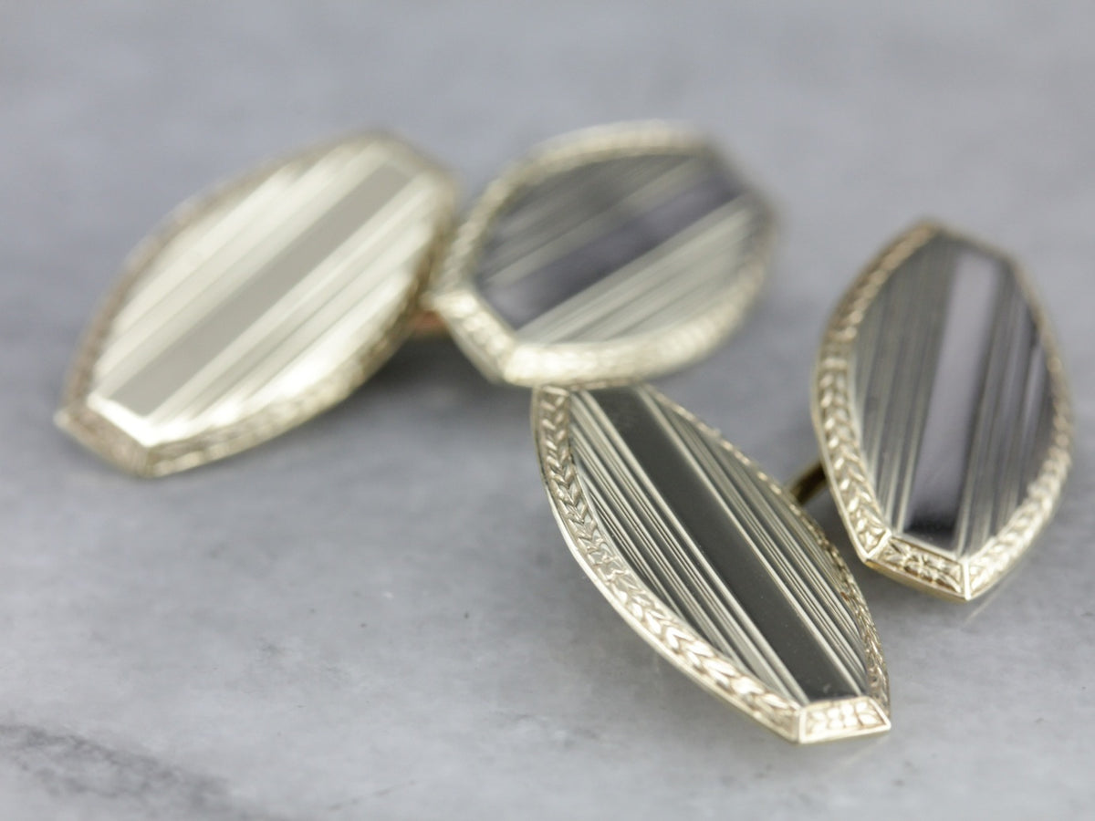 Gemelos de oro grabados Art Nouveau