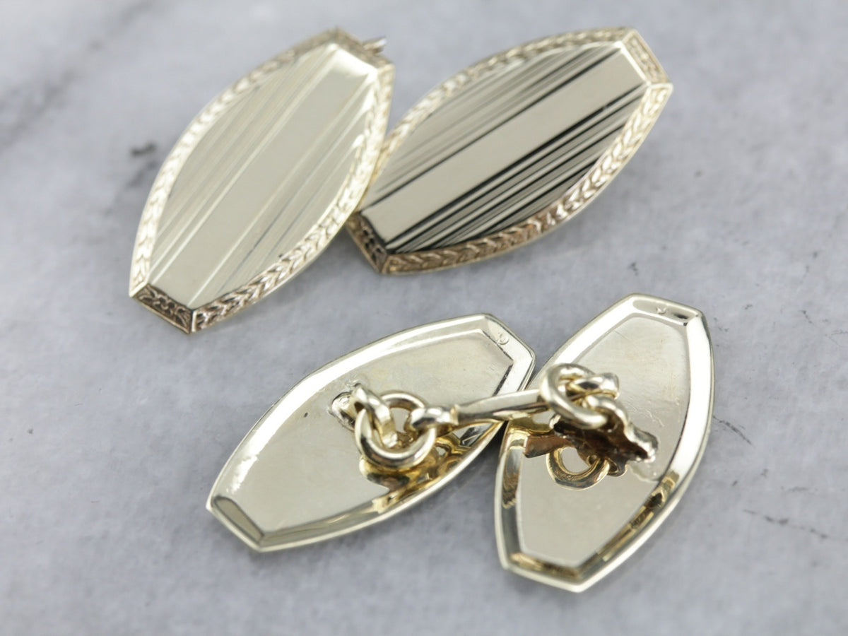 Gemelos de oro grabados Art Nouveau