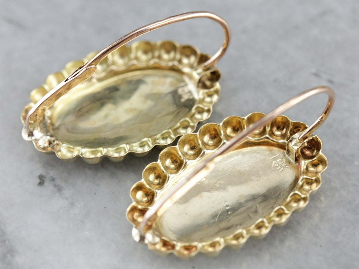 Pendientes colgantes dorados florales vintage