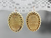 Vintage Floral Gold Drop Earrings