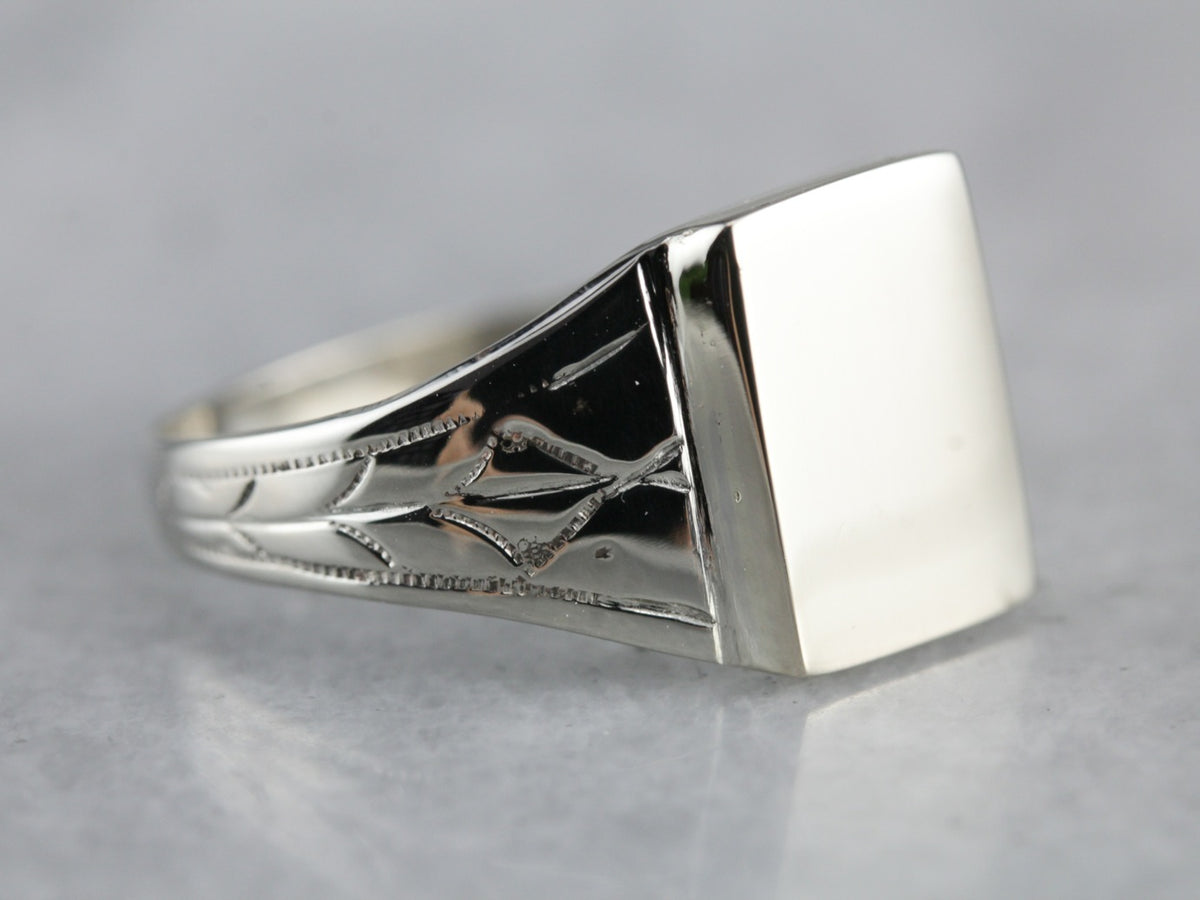 Unisex Mix Metal Signet Ring