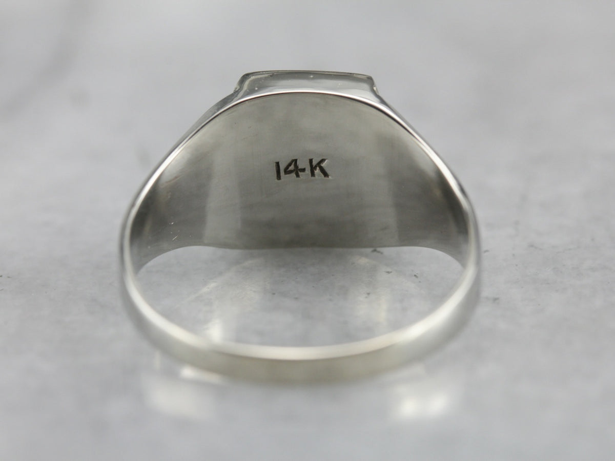 Unisex Mix Metal Signet Ring
