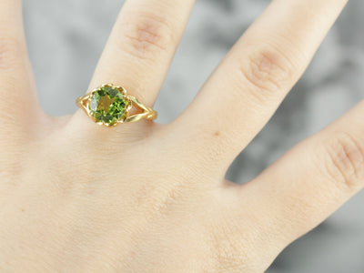 Vintage Peridot Solitaire Ring