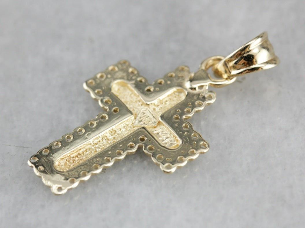 Vintage Yellow Gold Cross