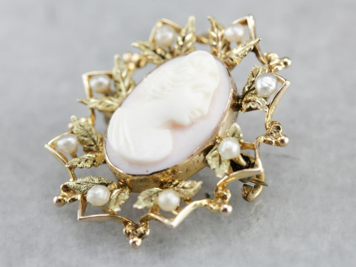 Art Nouveau Cameo Pin