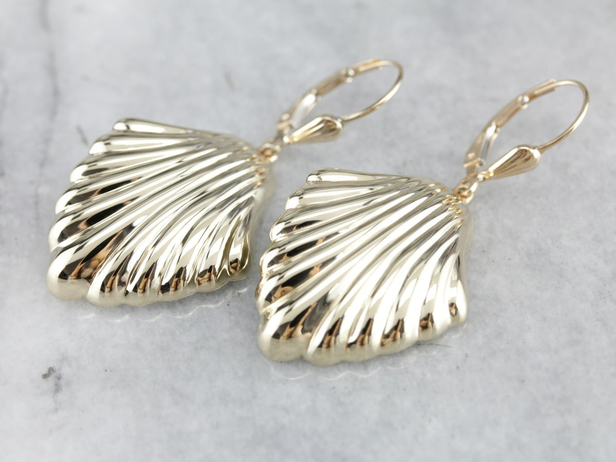 Pendientes colgantes vintage de oro amarillo