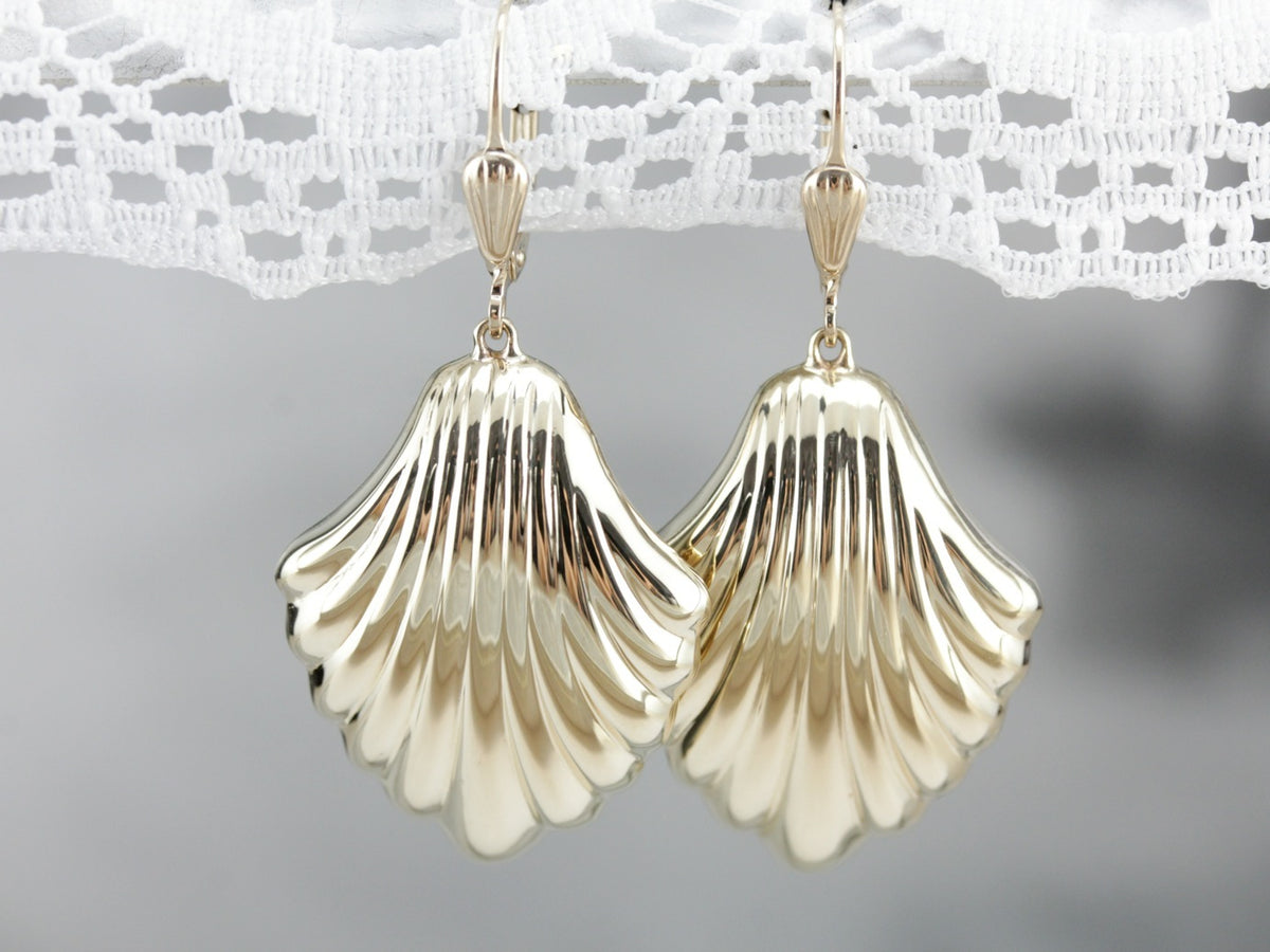 Pendientes colgantes vintage de oro amarillo