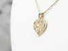 Seed Pearl and Diamond Gold Heart Pendant