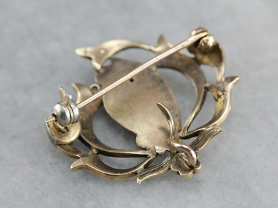 Art Nouveau Diamond Goddess Pin