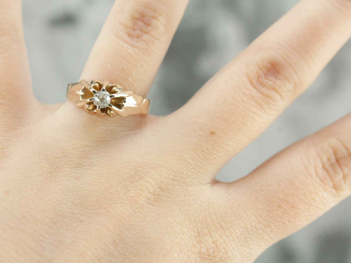 Victorian Old Mine Cut Diamond Engagement Ring