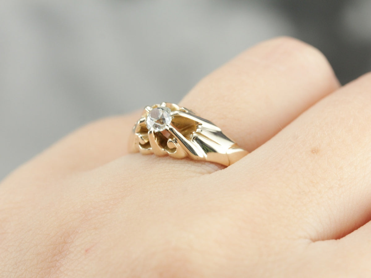 Victorian Old Mine Cut Diamond Engagement Ring