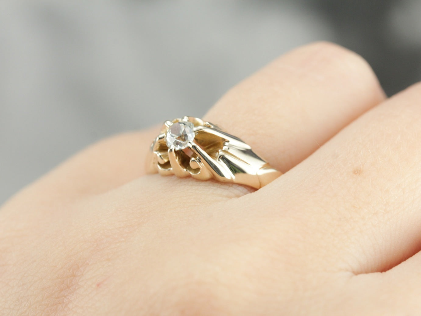 Victorian Old Mine Cut Diamond Engagement Ring