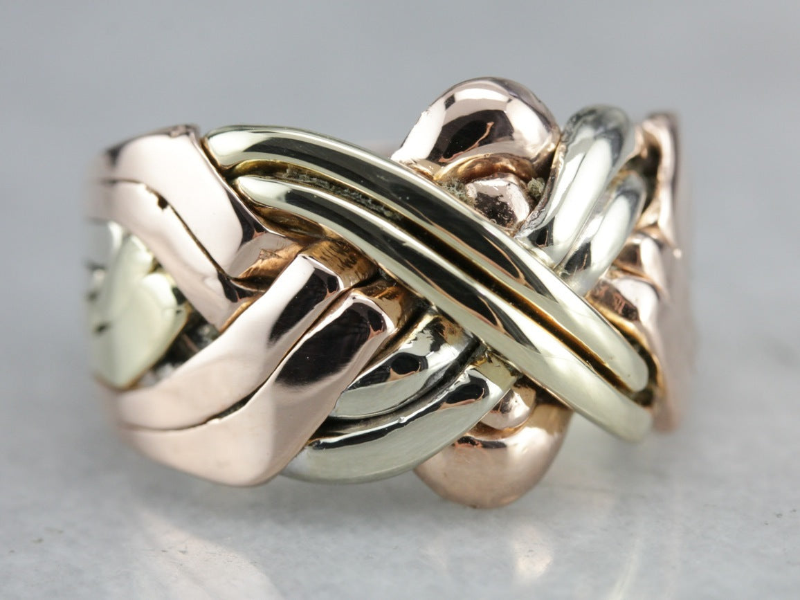 Tri-Colored Gold Puzzle Ring
