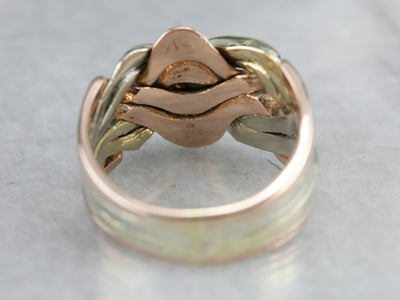 Tri-Colored Gold Puzzle Ring