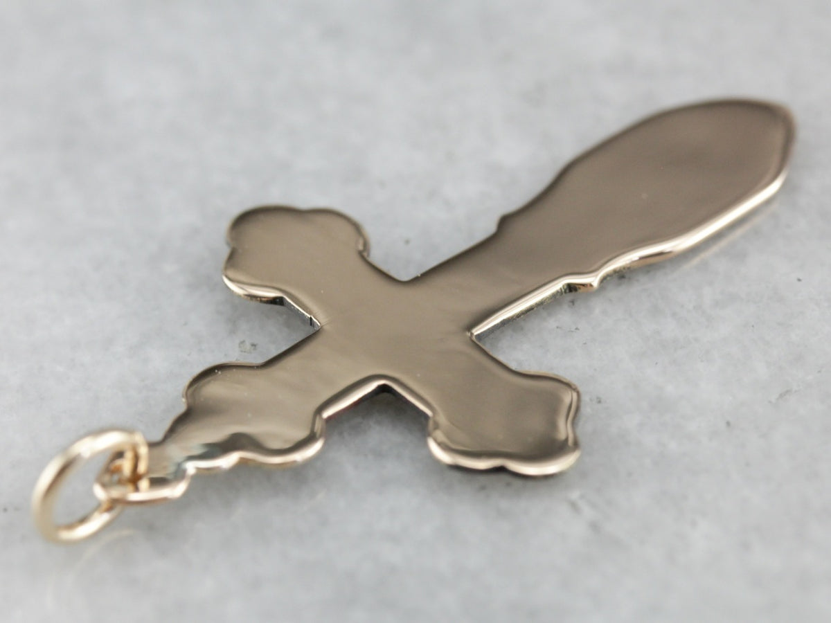 Vintage Rose Gold Cross Pendant