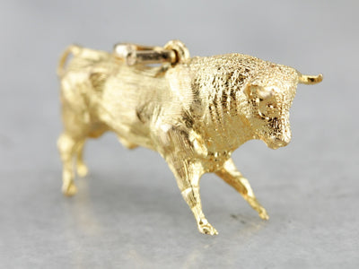 Detailed Gold Bull Charm or Pendant