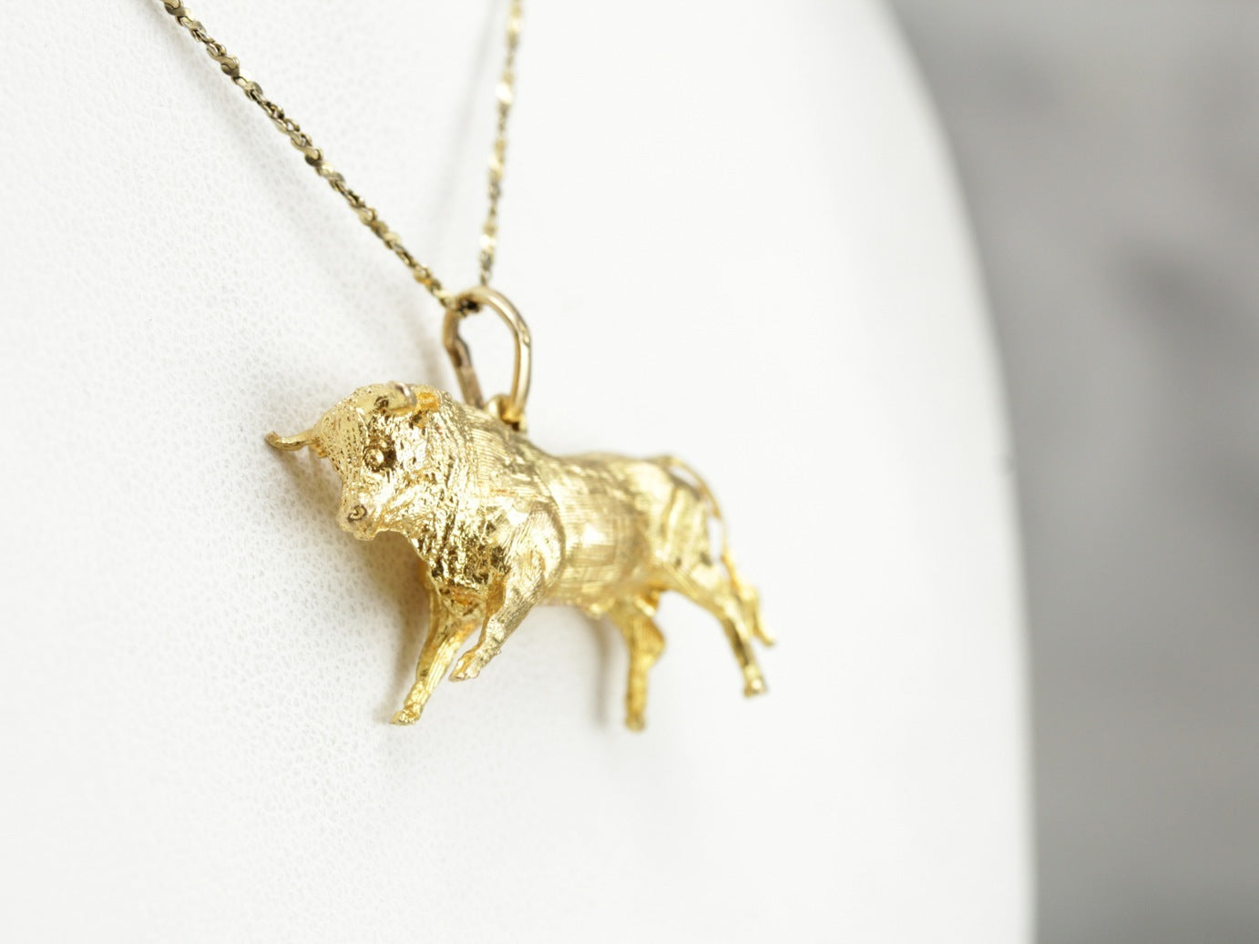 Detailed Gold Bull Charm or Pendant