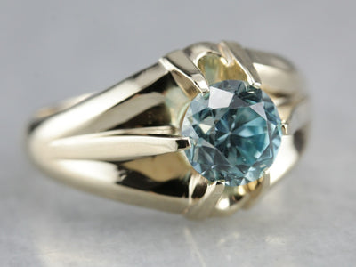 Men's Blue Zircon Solitaire Ring
