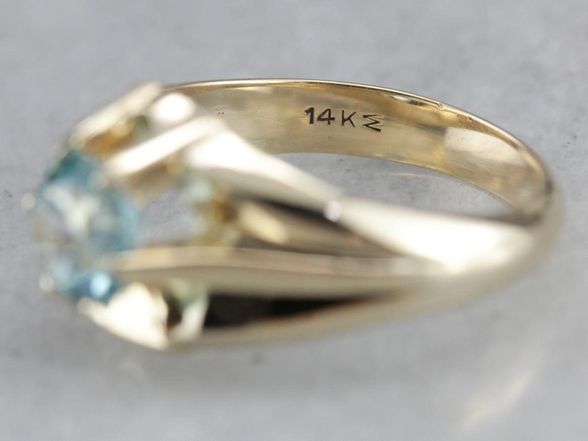 Men's Blue Zircon Solitaire Ring