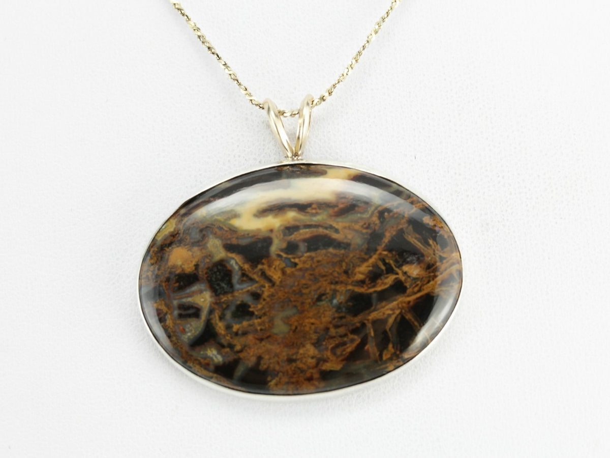 Colgante Mix Metal Jaspe Cabujón