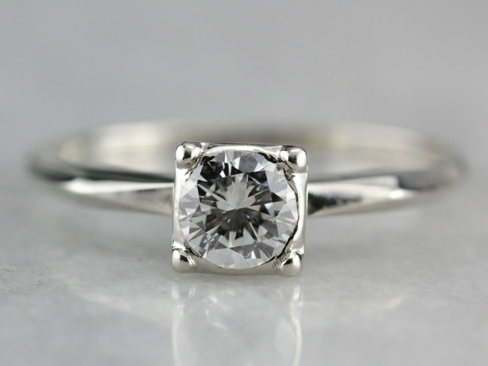 Vintage Diamond Solitaire Engagement Ring