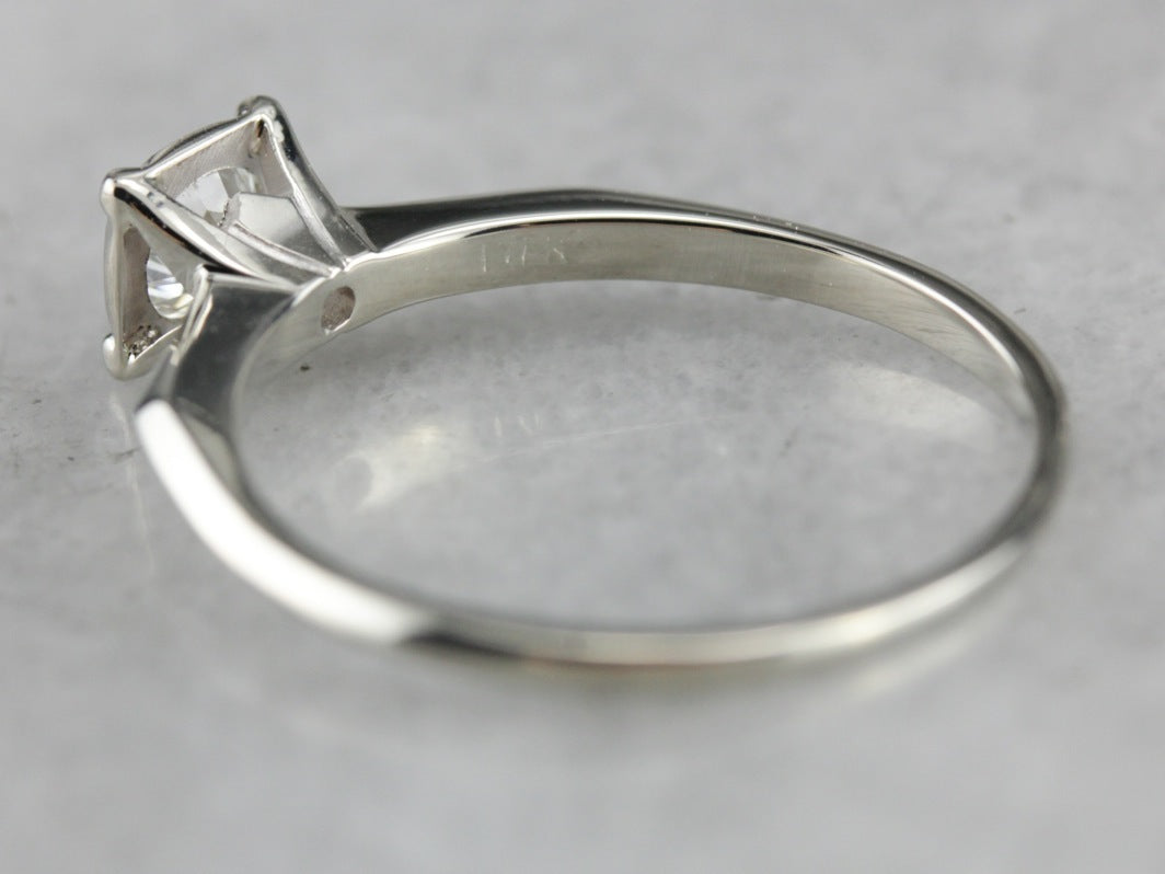 Vintage Diamond Solitaire Engagement Ring