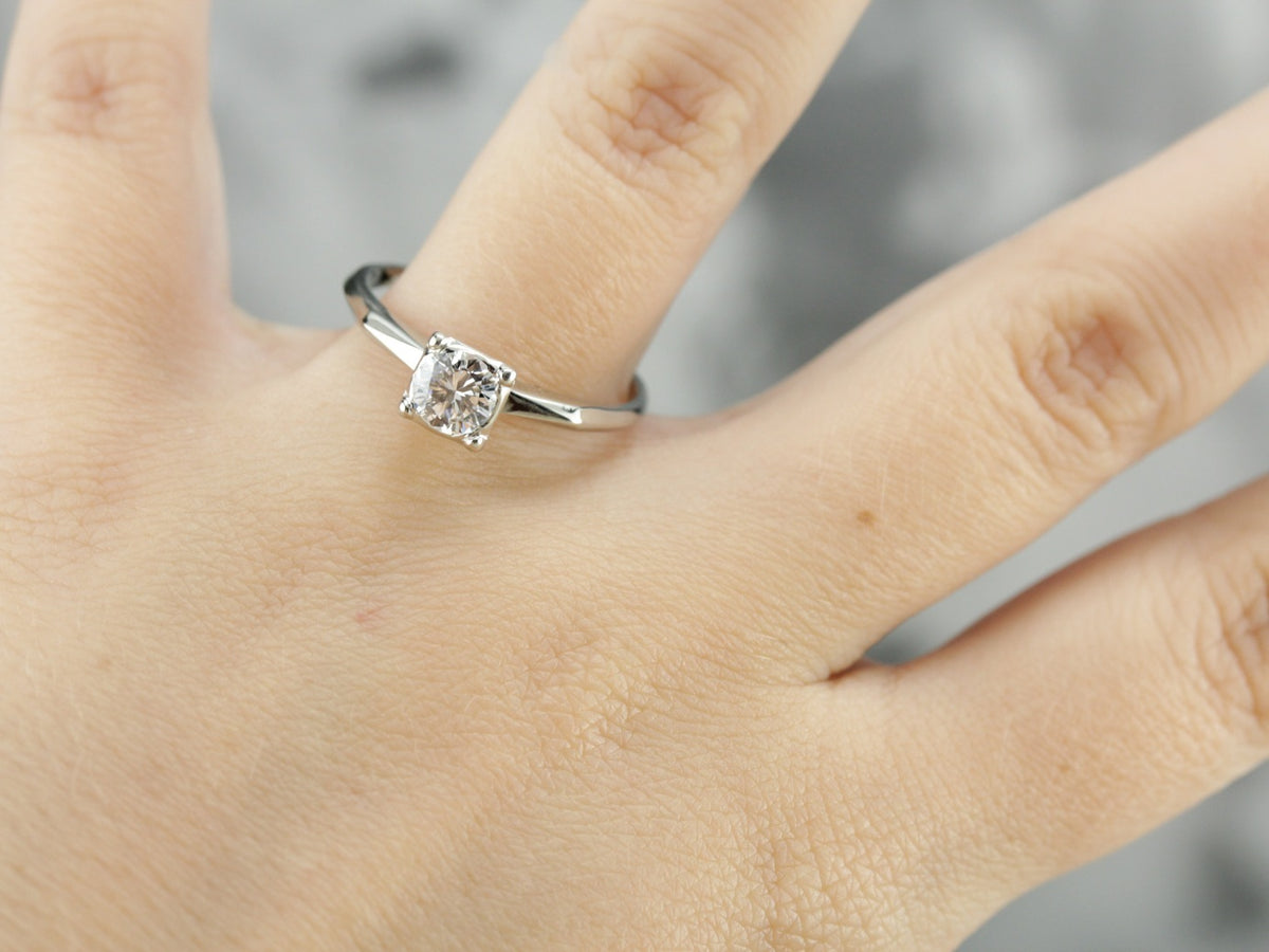 Vintage Diamond Solitaire Engagement Ring