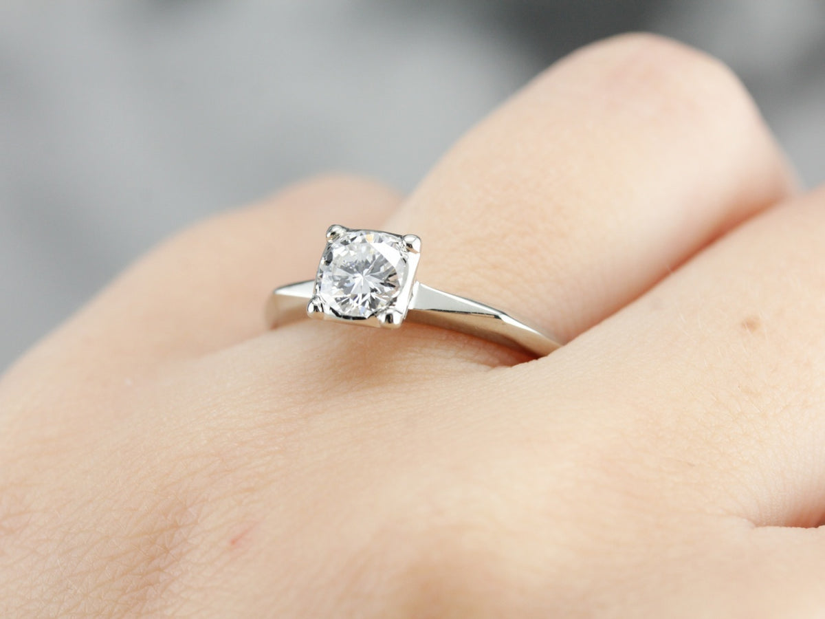 Vintage Diamond Solitaire Engagement Ring