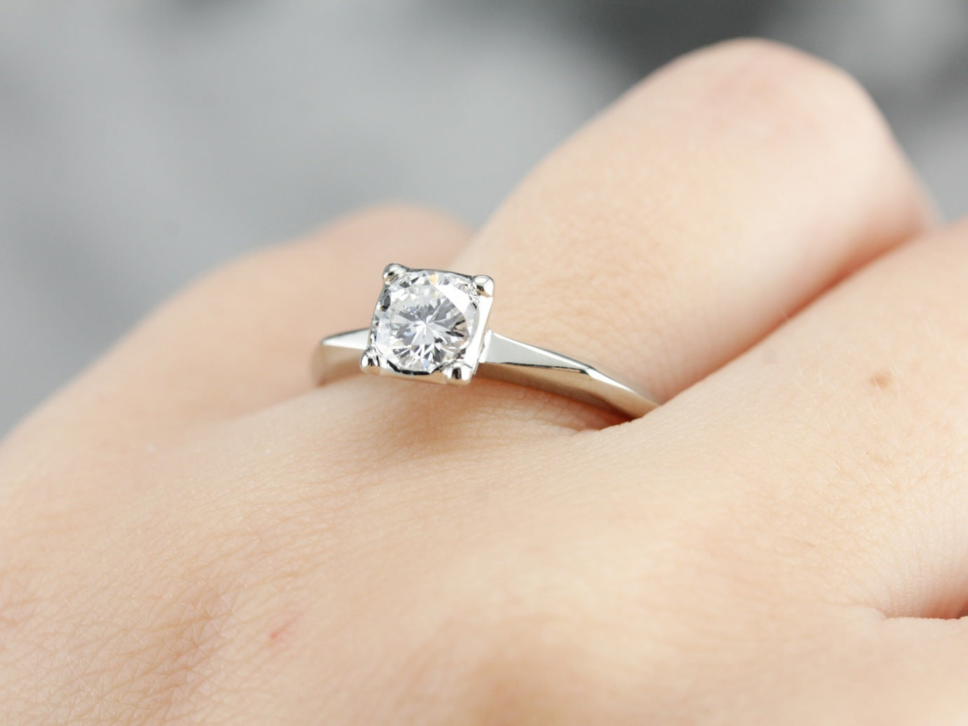 Vintage Diamond Solitaire Engagement Ring