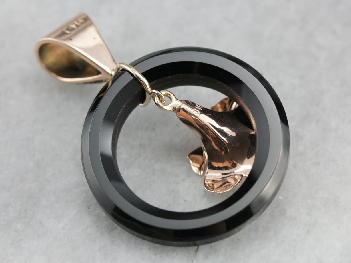 Black Onyx Flower Pendant