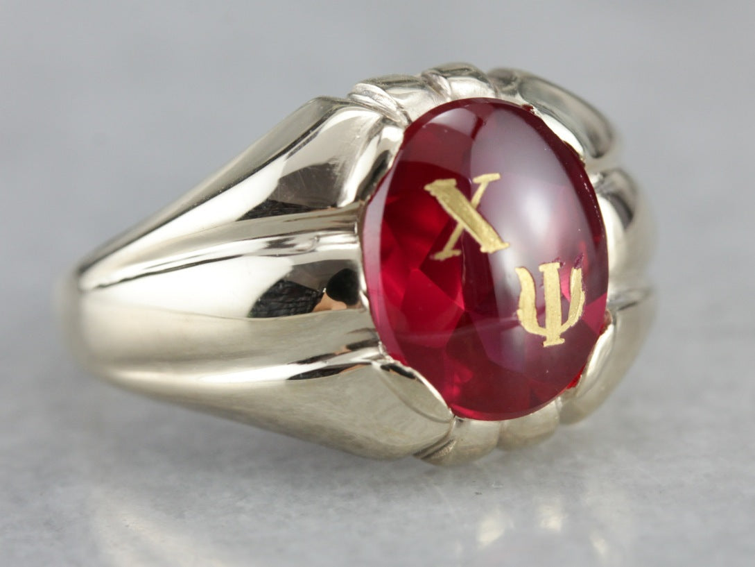 Retro Chi Psi Fraternity Ring