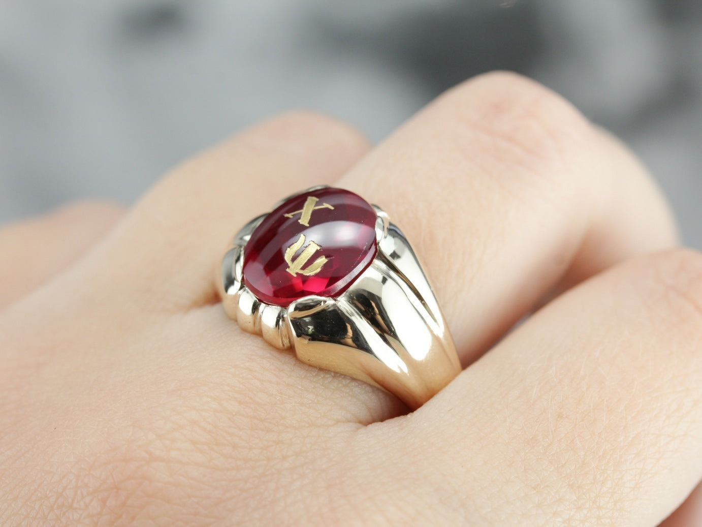 Retro Chi Psi Fraternity Ring