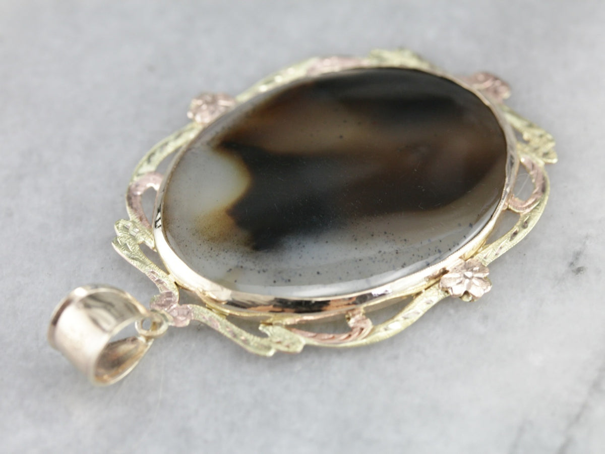 Retro Era Agate Pendant