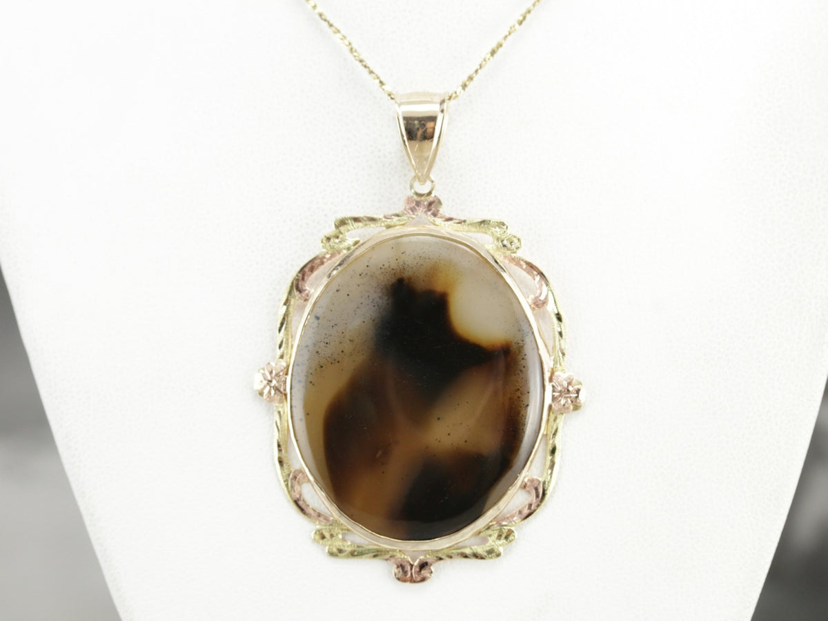 Retro Era Agate Pendant