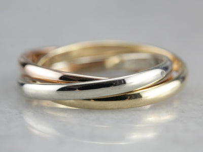 Tri Color Gold Stacking Band