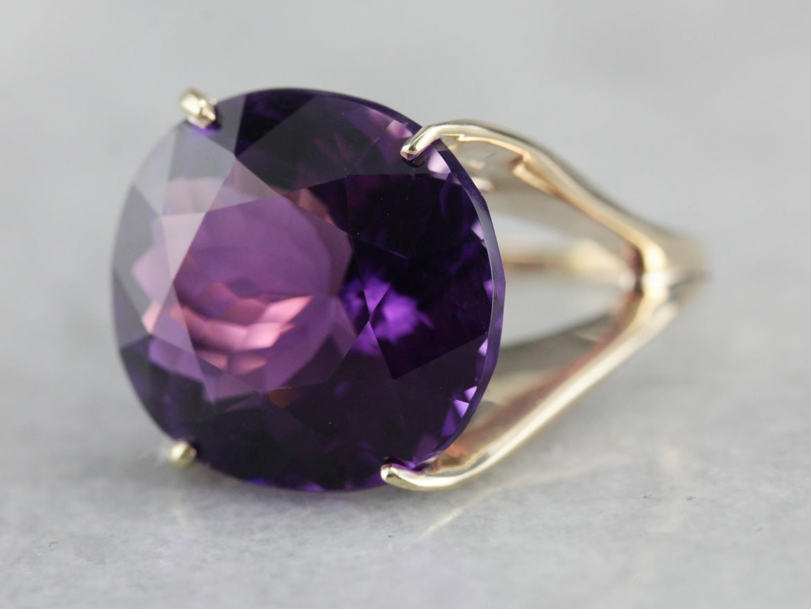 Mid Century Amethyst Cocktail Ring