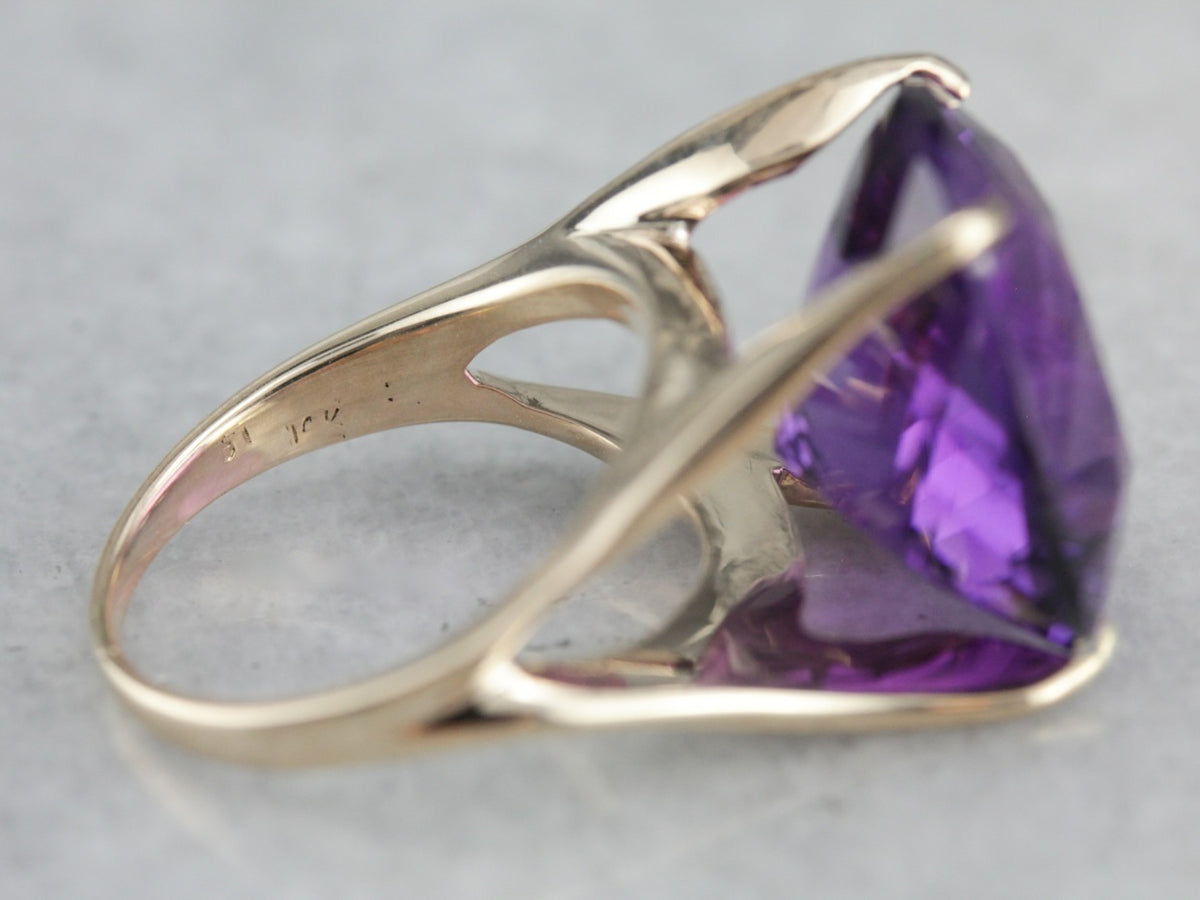 Mid Century Amethyst Cocktail Ring