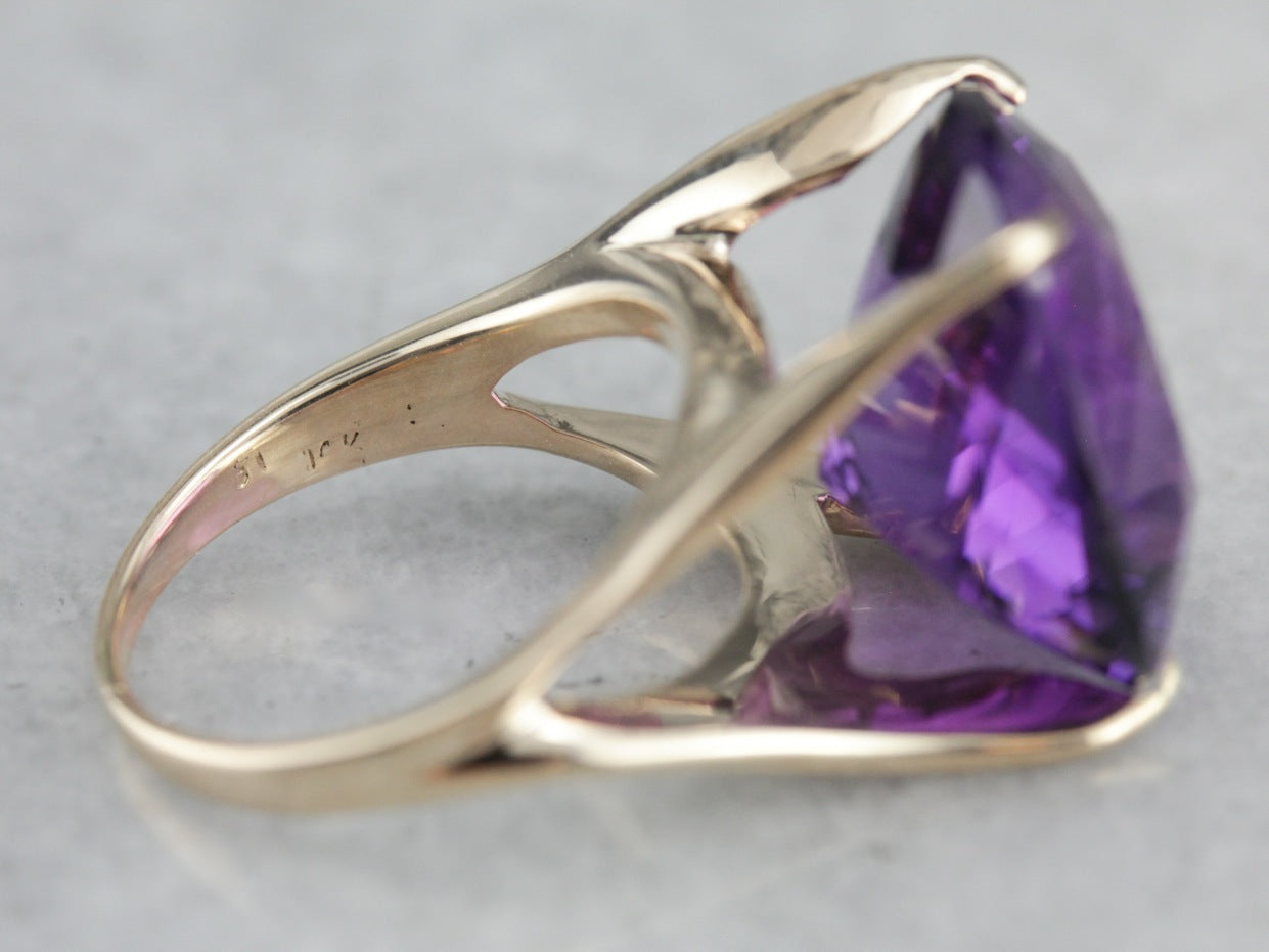 Mid Century Amethyst Cocktail Ring