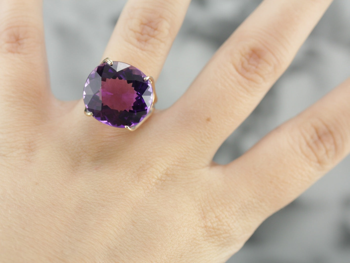 Mid Century Amethyst Cocktail Ring